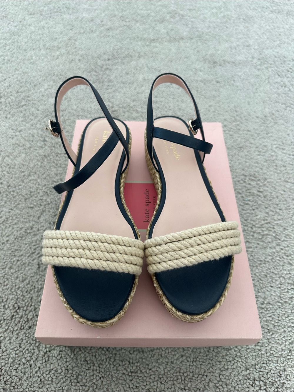 New Kate Spade Benett Espadrille Platform Sandals Blazer Blue Size 8.5⁠
